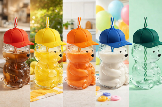 Baseball Cap Glass Bear Tumbler (Pre-Order due mid May)