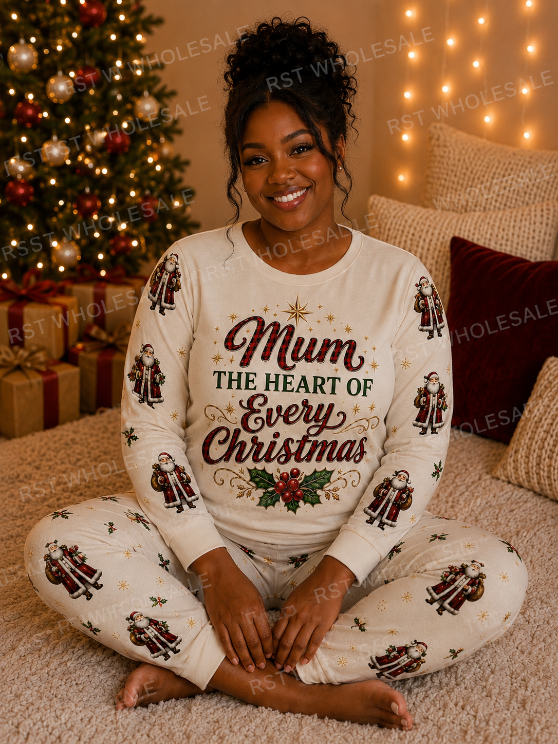 DTF Fabric - Mum The Heart of Every Christmas (Holly)