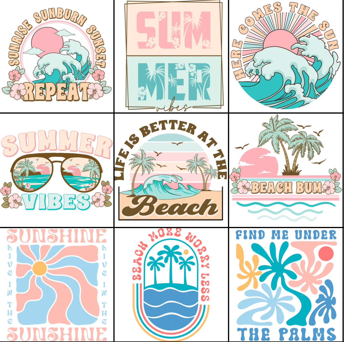 UV DTF - Beach Vibes (multiple designs)