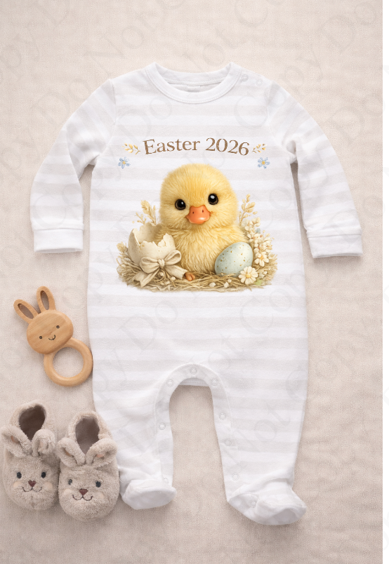 DTF Fabric - Chick with eggs Feather Effect (multiple options)