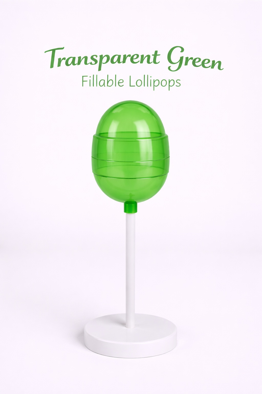 Transparent Green Fillable Lollipops in stock