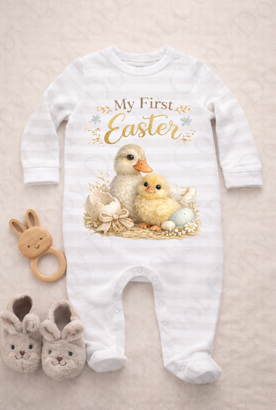 DTF Fabric - White Duck and Chick Feather Effect (multiple options)