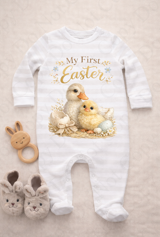 DTF Fabric - White Duck and Chick Feather Effect (multiple options)