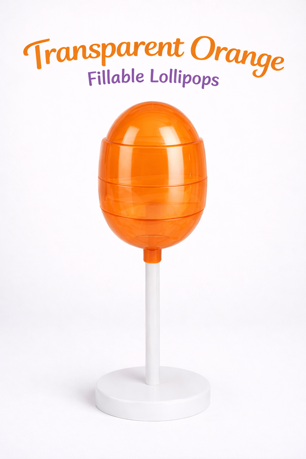 PRE ORDER Transparent Orange Fillable Lollipops DUE MID JULY
