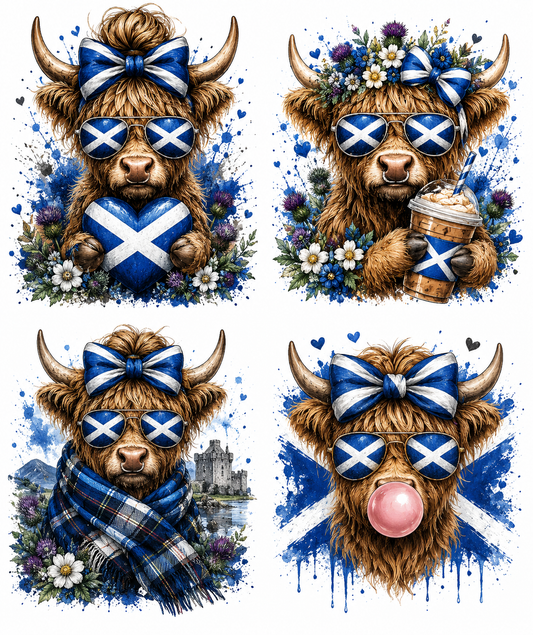 DTF Fabric - Scotland Highland Cows