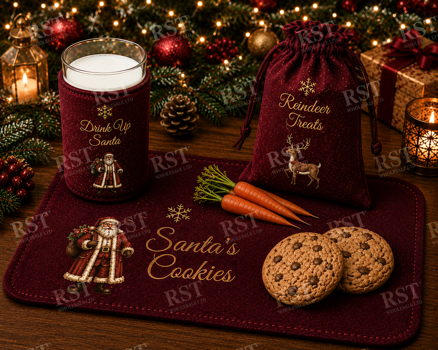 Mix Pack of 20 Santa’s Cookie and Milk sets  (Multiple Colour Options)  PRE-ORDER due start August