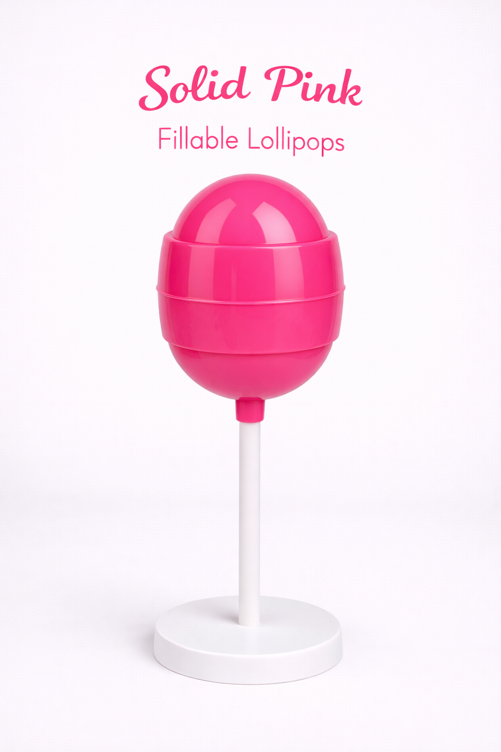 PRE-ORDER Solid Pink Fillable Lollipops DUE MID JULY