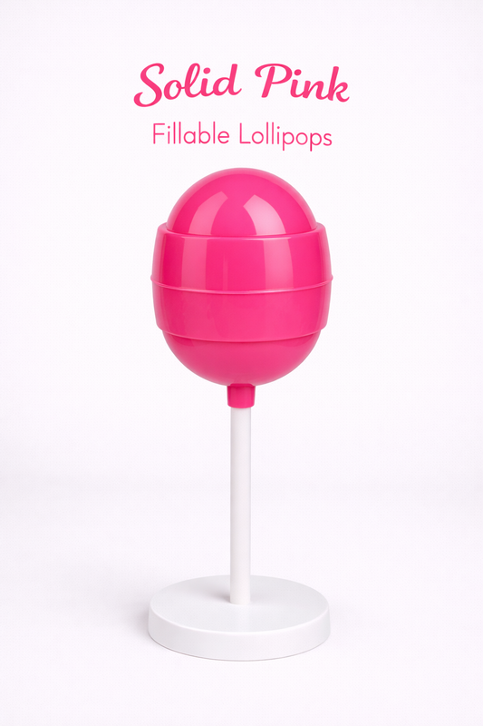 PRE-ORDER Solid Pink Fillable Lollipops DUE MID JULY