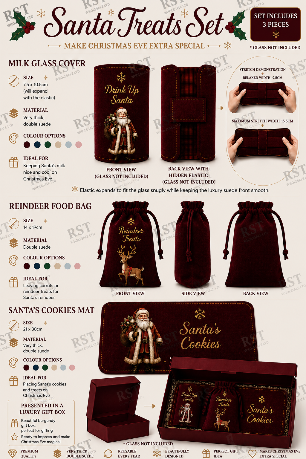 Santa’s Cookie and Milk sets  (Multiple Colour Options)  PRE-ORDER due start August