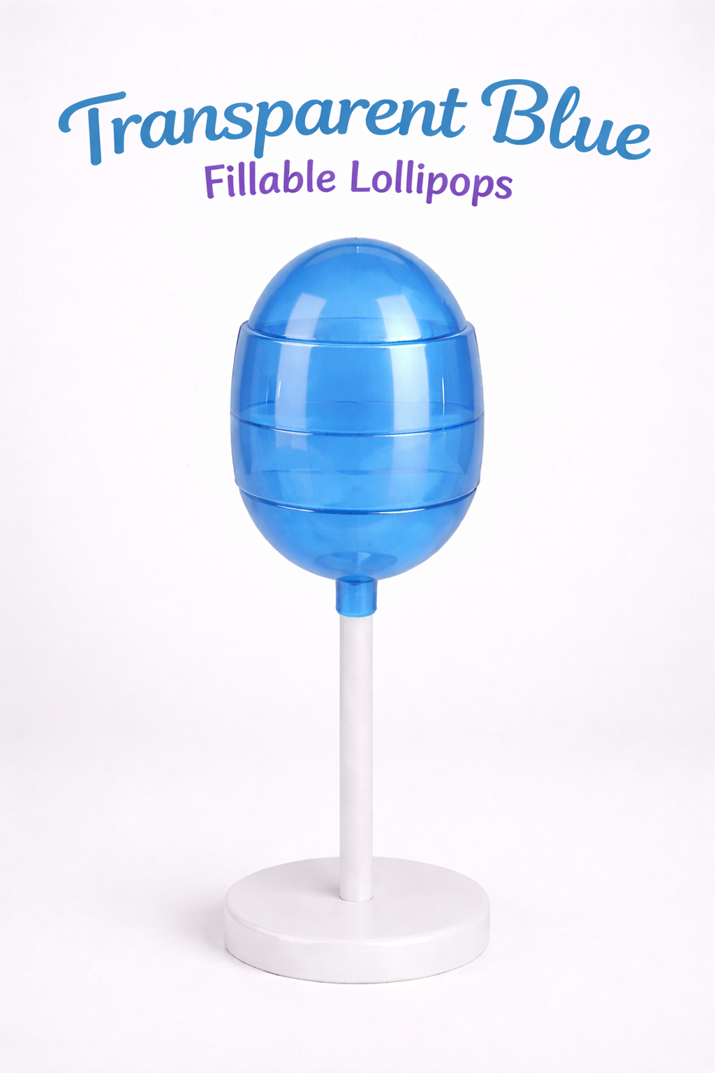 Transparent Blue Fillable Lollipops