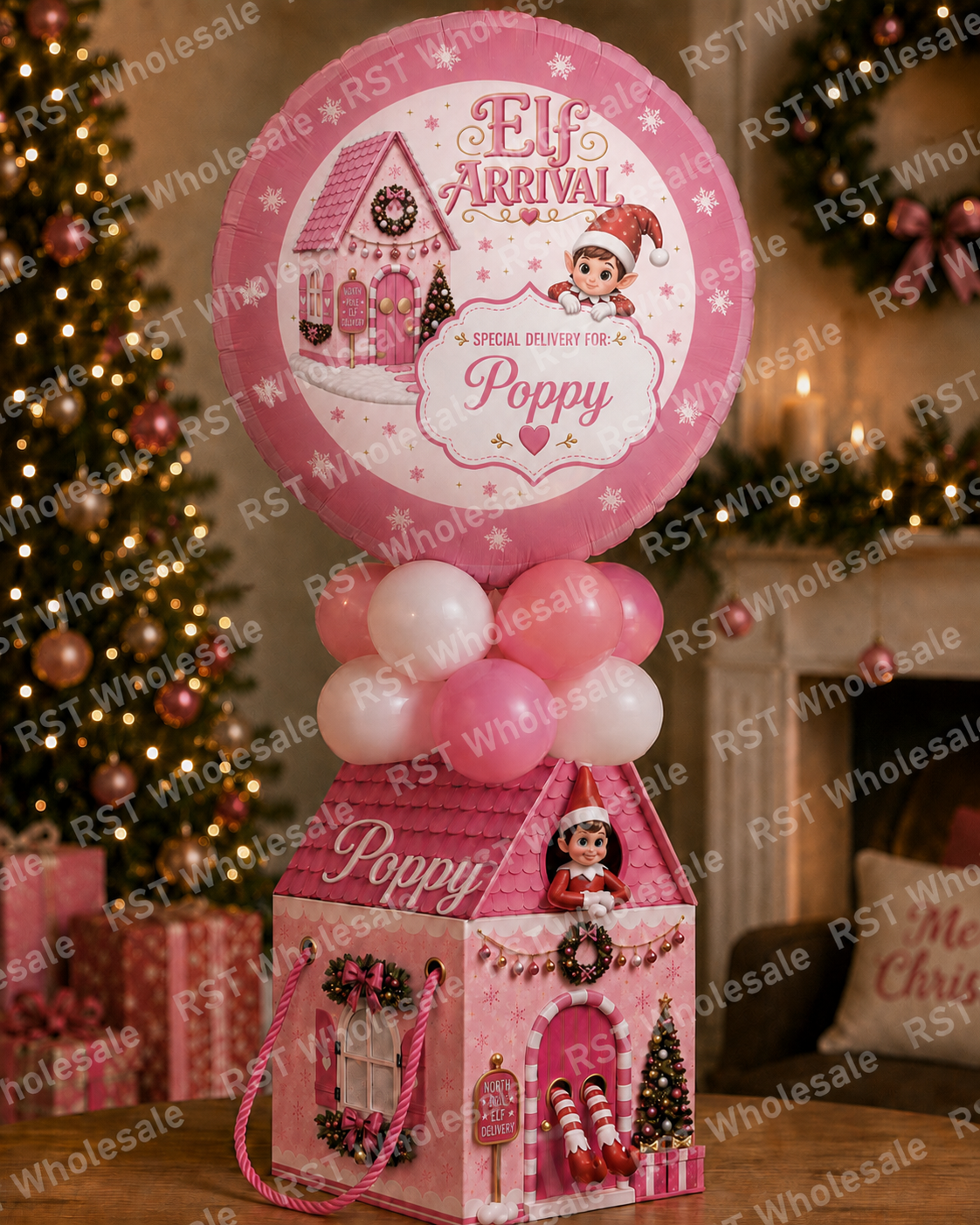 Pink Elf ARRIVAL Box and 18inch Balloons PRE-Order due October