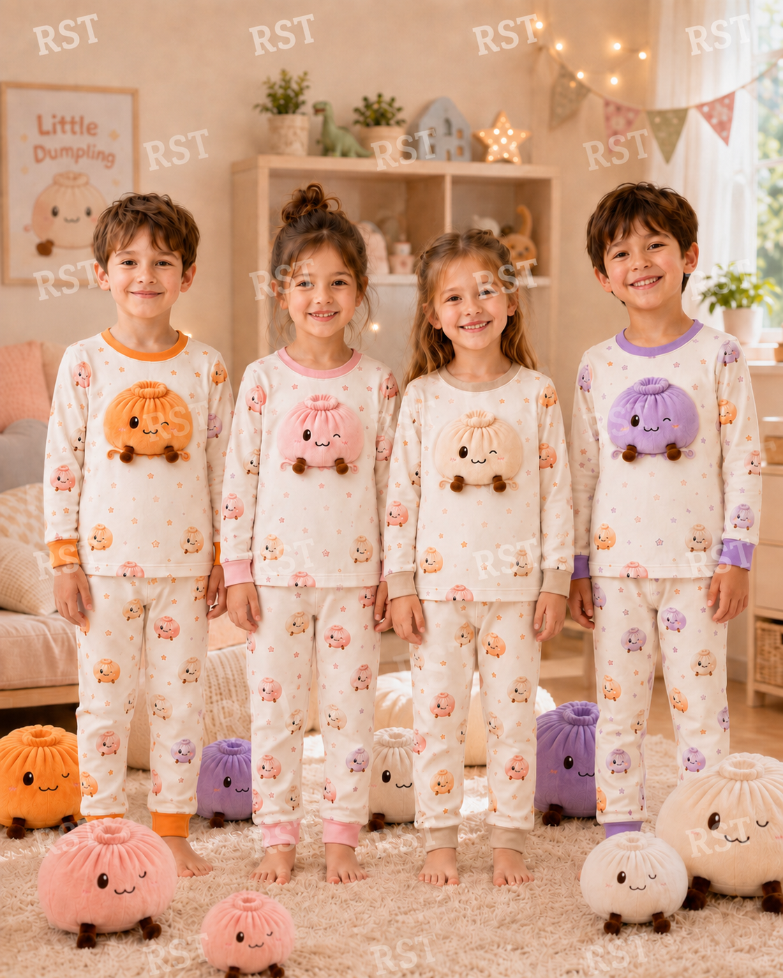 Pastel Dumplings Family Pyjamas (NO name on chest)  Pre-Order due end October