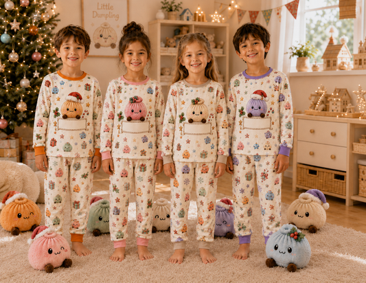 Pastel Christmas Dumplings Family Pyjamas (NO name on chest)  Pre-Order due end October