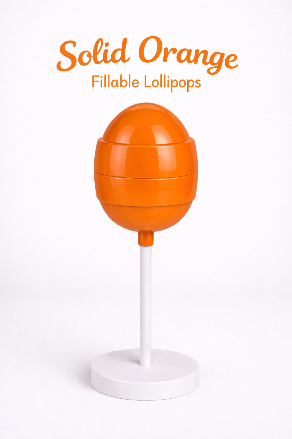 PRE-ORDER Solid Orange Fillable Lollipops DUE MID JULY
