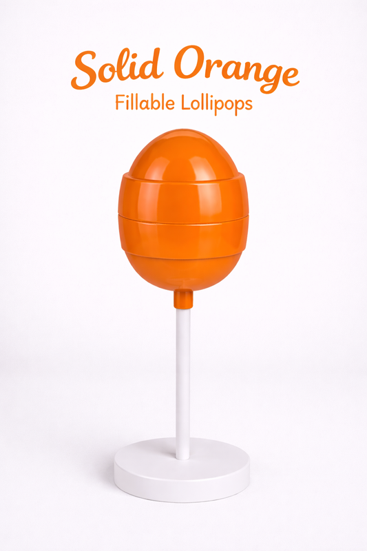 PRE-ORDER Solid Orange Fillable Lollipops DUE MID JULY