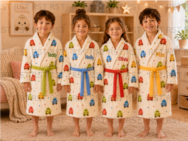 Bright Dumpling Dressing Gown (Custom Name on Chest) Pre-Order Due October