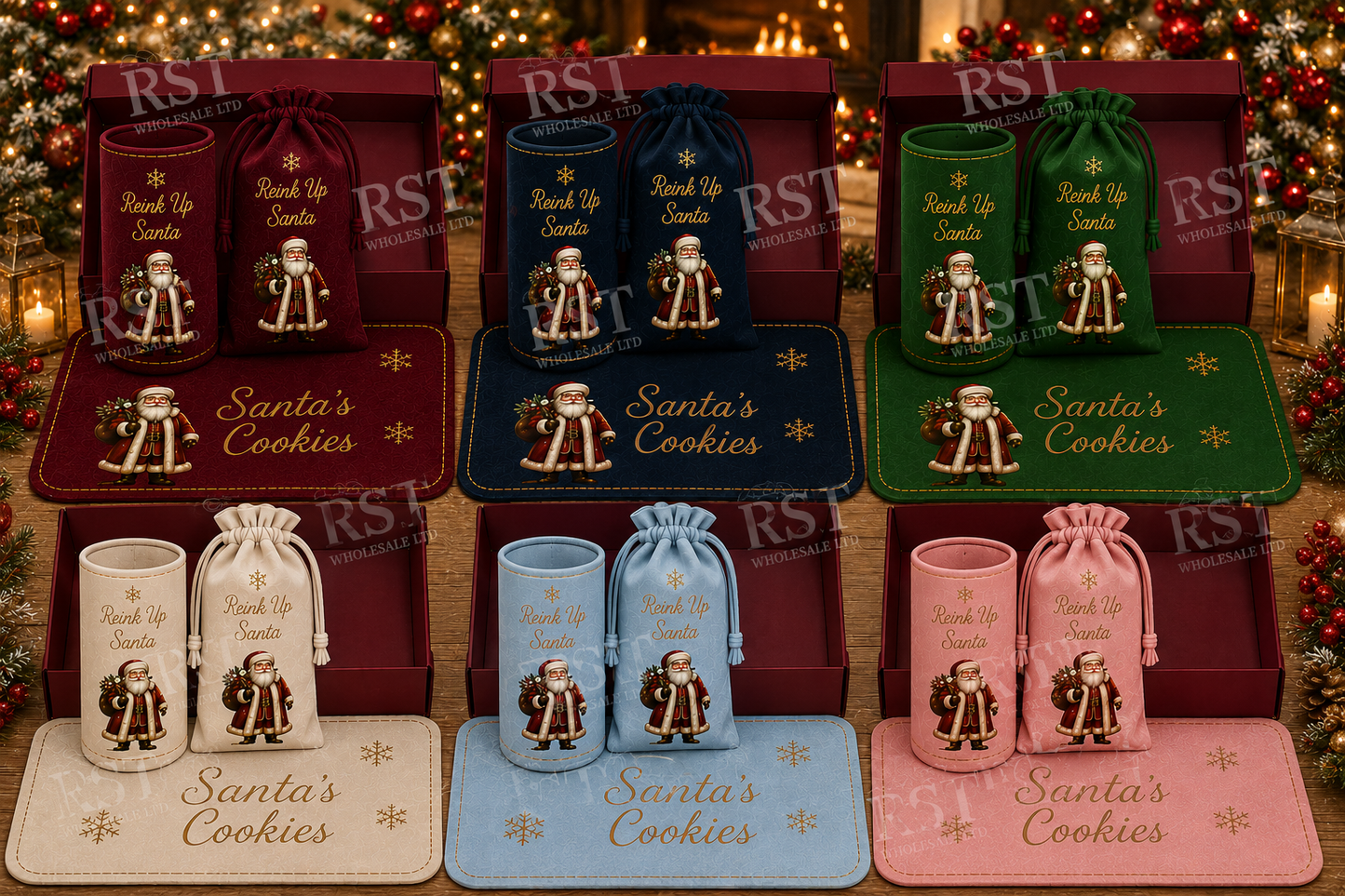 Mix Pack of 20 Santa’s Cookie and Milk sets  (Multiple Colour Options)  PRE-ORDER due start August