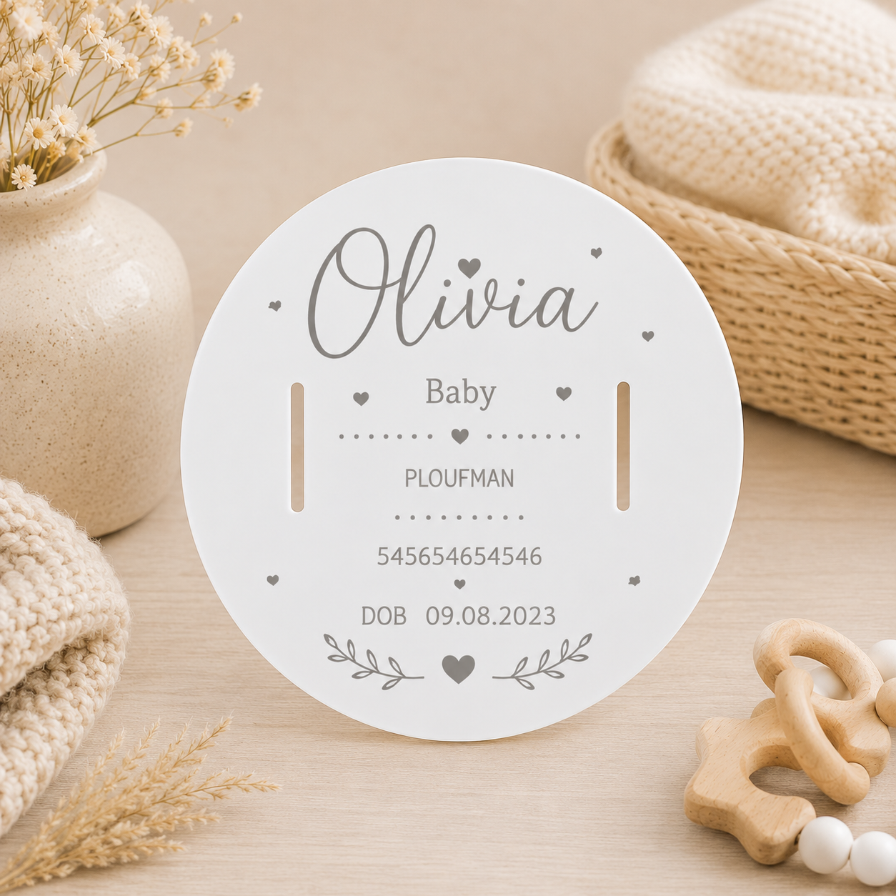 Acrylic Baby Birth Bracelet Holder (Can be sublimated on)
