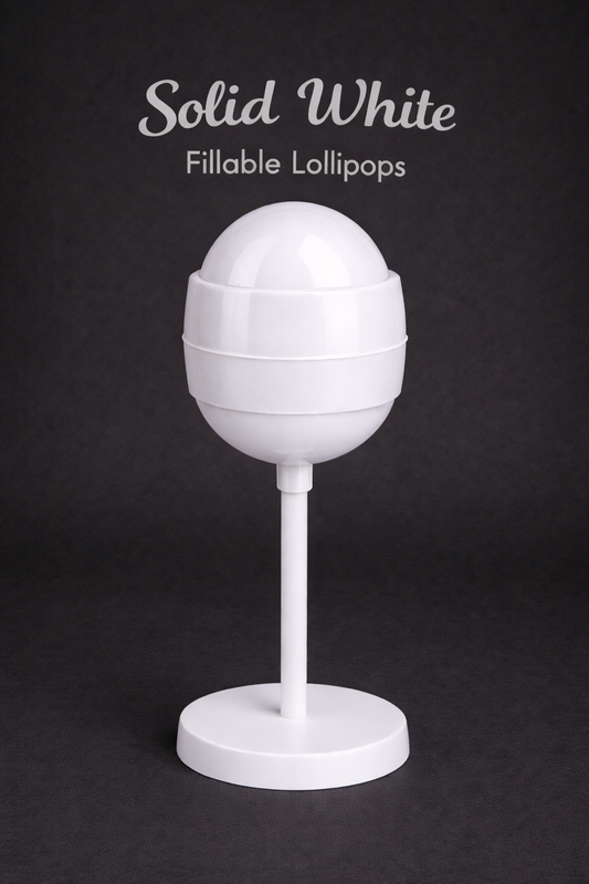 PRE-ORDER Solid White Fillable Lollipops DUE MID JULY