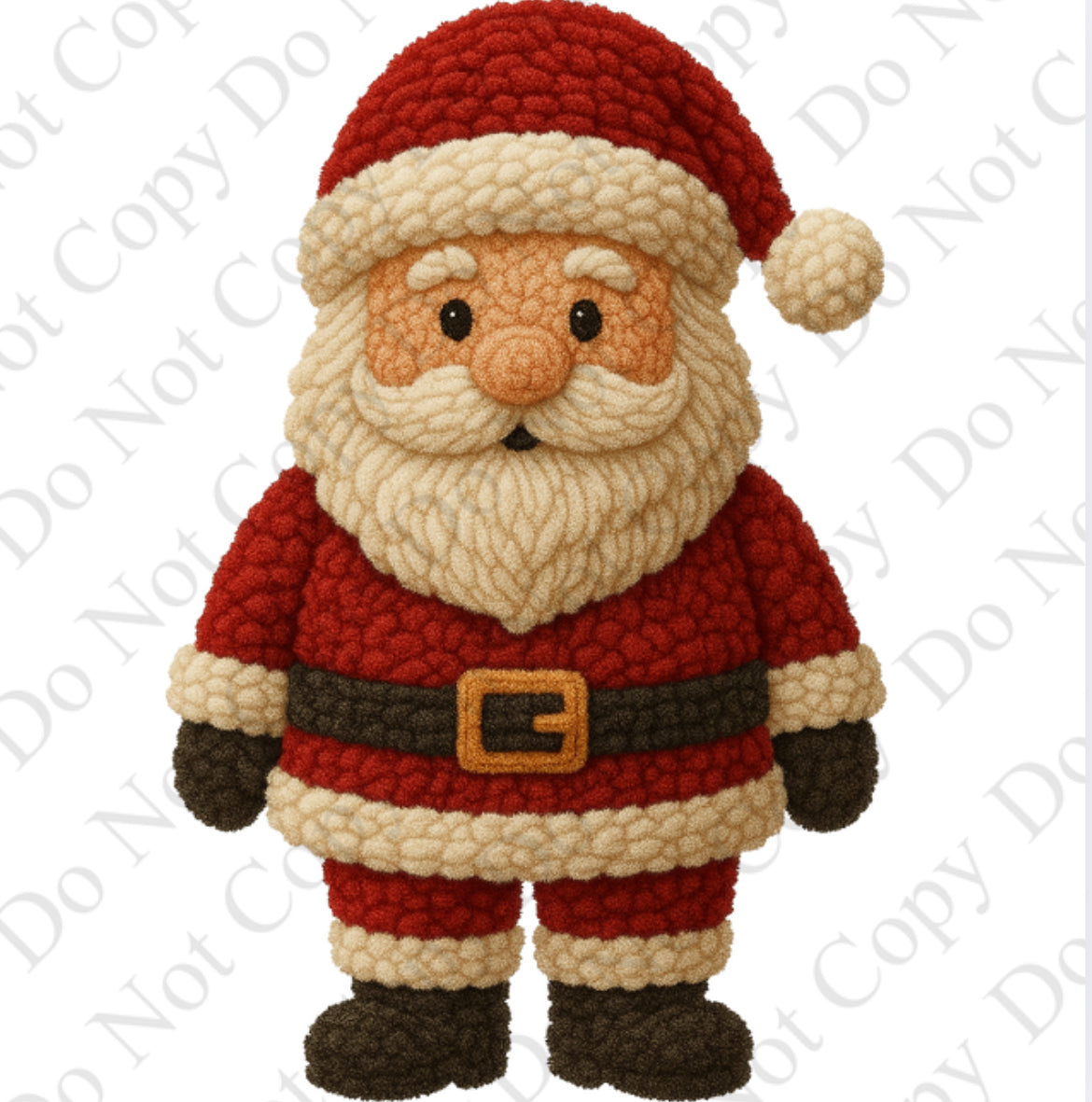 DTF Fabric - Full Santa - Red (Wooly Style)