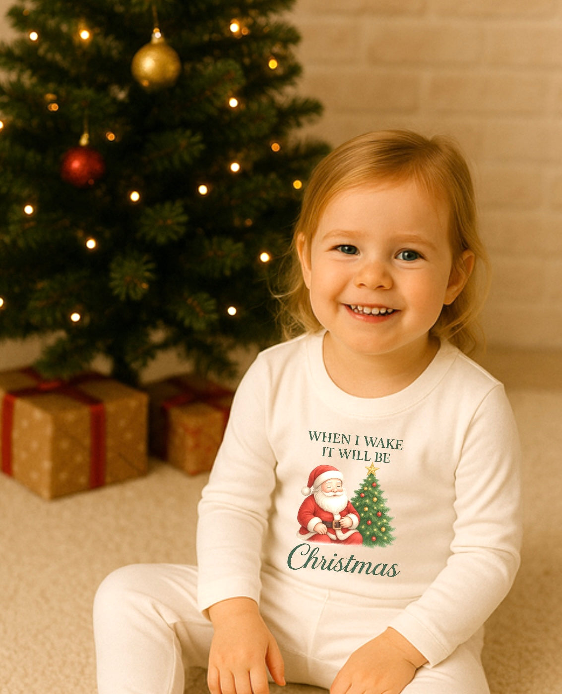 DTF Fabric - When I Wake - Santa with Tree