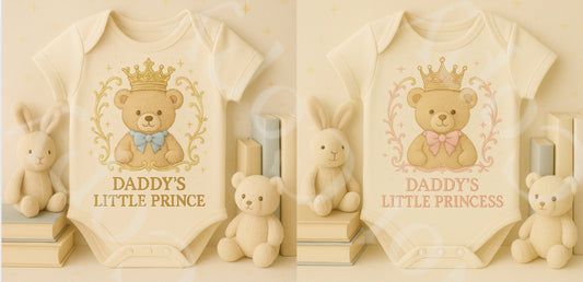 DTF Fabric - Daddy’s Little Prince/Princess Bear