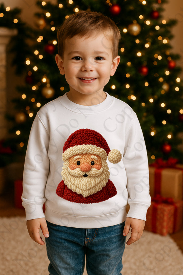 DTF Fabric - Santa’s Head - Red (Wooly Style)