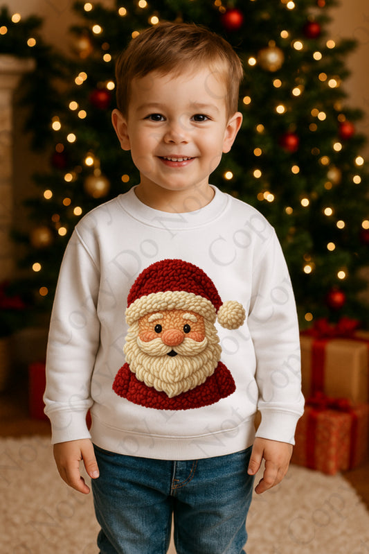 DTF Fabric - Santa’s Head - Red (Wooly Style)