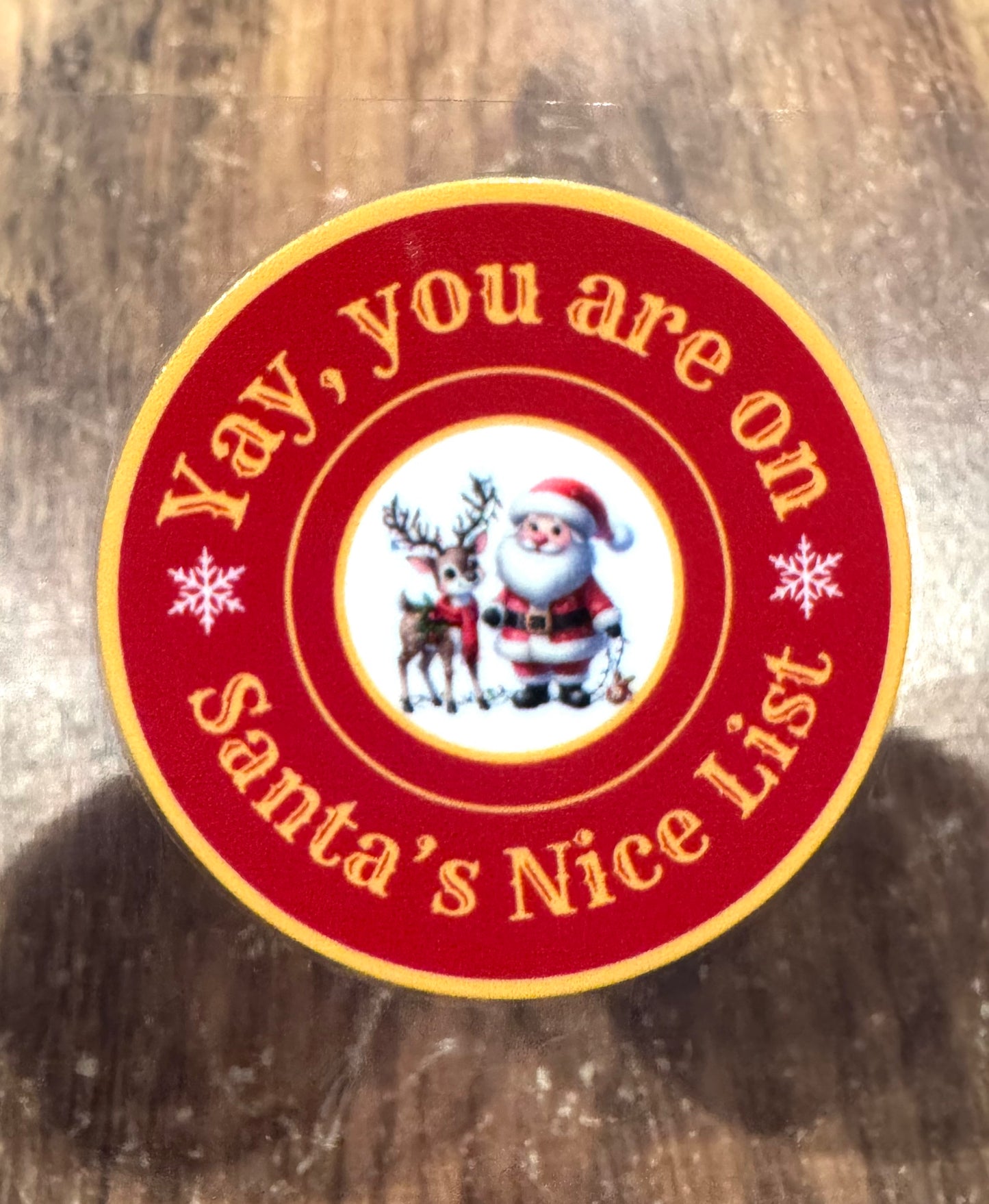 UV Round Nice List decal