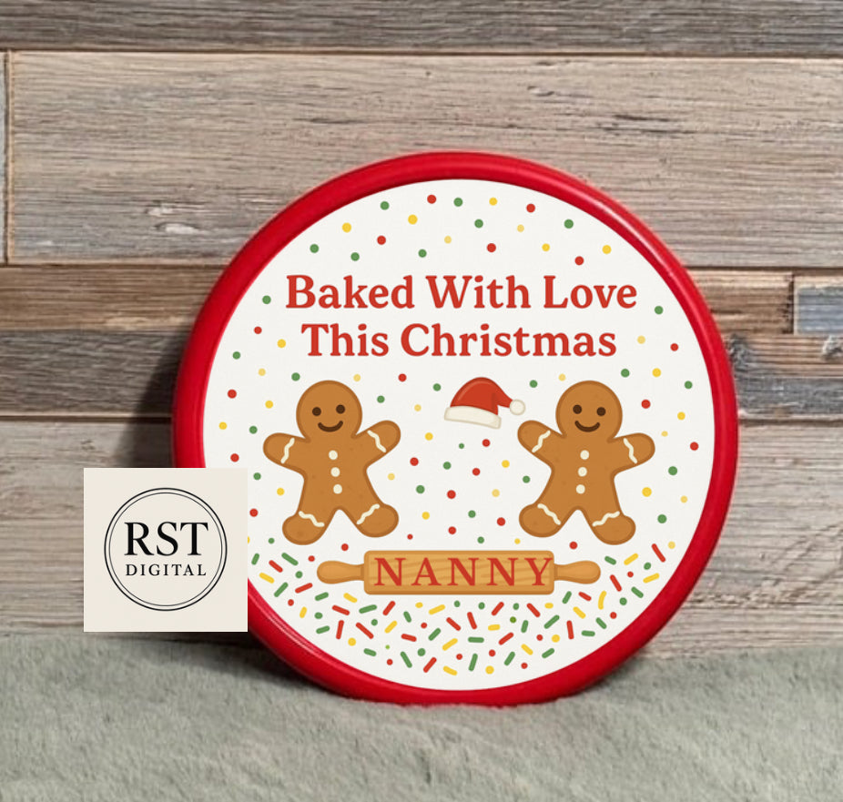 Chocolate Tub Sticker - Baked With Love