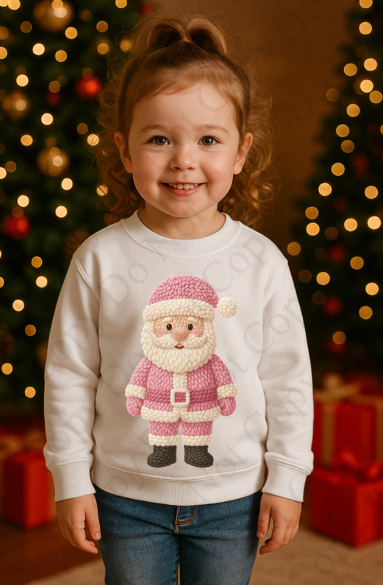 DTF Fabric - Full Santa - Pink (Wooly Style)