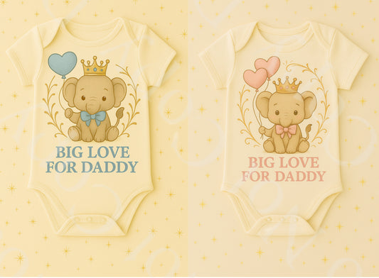 DTF Fabric - Big Love For Daddy Elephant