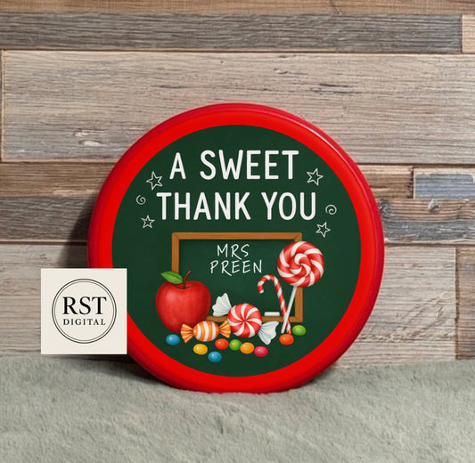 Chocolate Tub Sticker - A Sweet Thank You