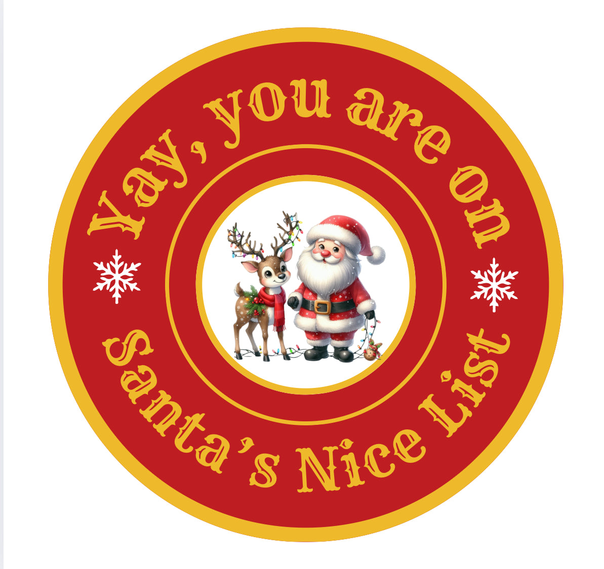 UV Round Nice List decal