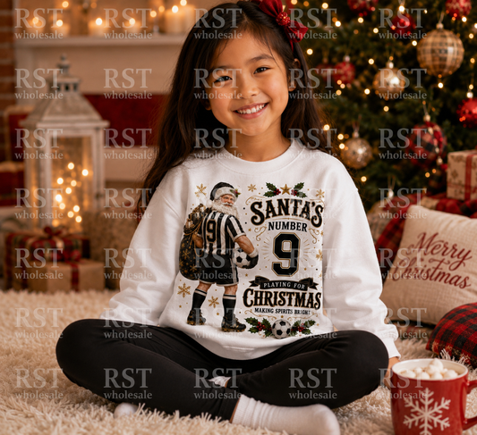 DTF Fabric - Santa Football - Santa Number 9