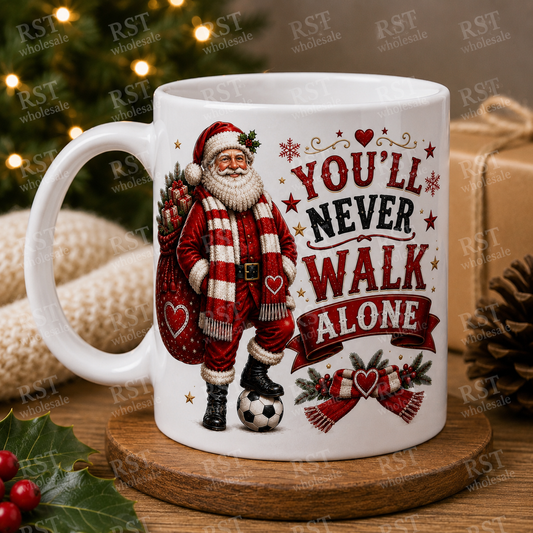 UV DTF - Santa Football - You’ll Never Walk Alone