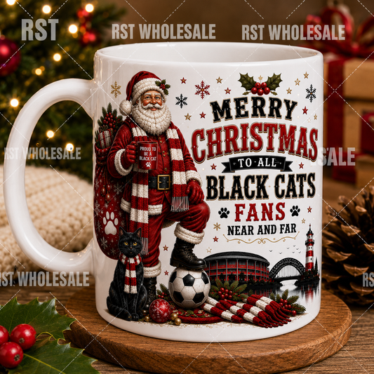 UV DTF - Santa Football - Merry Christmas to all Black Cats Fans