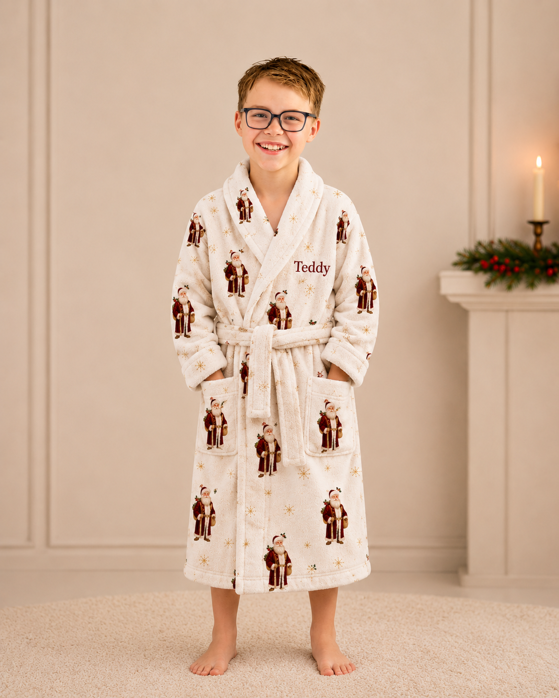 Santa Dressing Gown (Custom Name on Chest) Pre-Order Due October