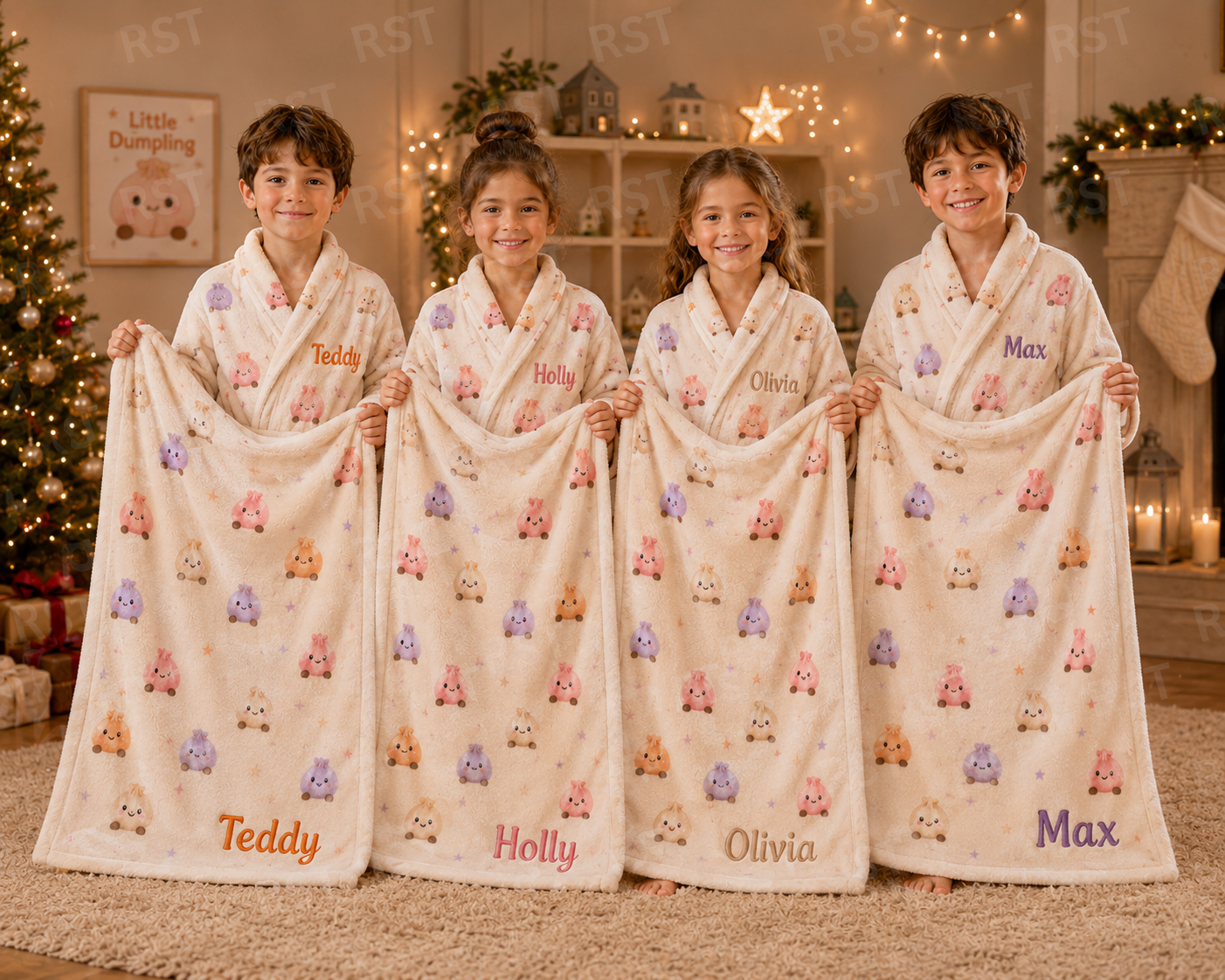 Pastel Dumplings Blanket (With Custom Name added) Pre-Order Due October