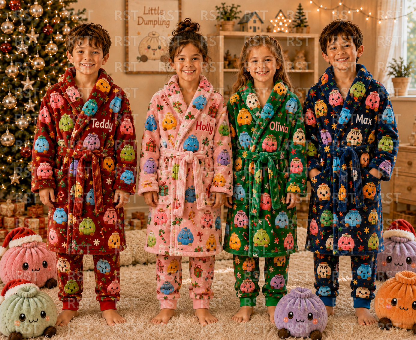 Christmas Dumpling Dressing Gown (Custom Name on Chest) Pre-Order Due October