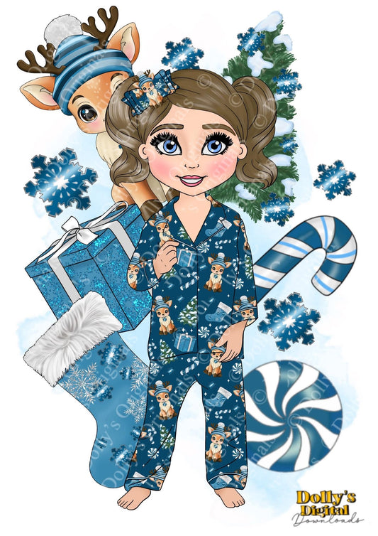 DTF Fabric - Dasher Pyjamas Girl Dolly