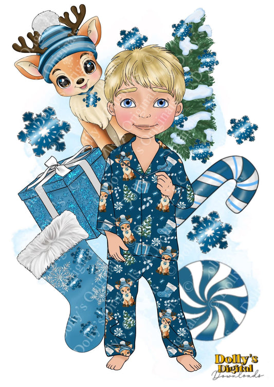 DTF Fabric - Dasher Pyjamas Boy Dolly