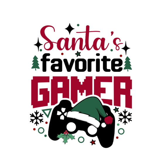 DTF Santas Favourite Gamer (multiple sizes)