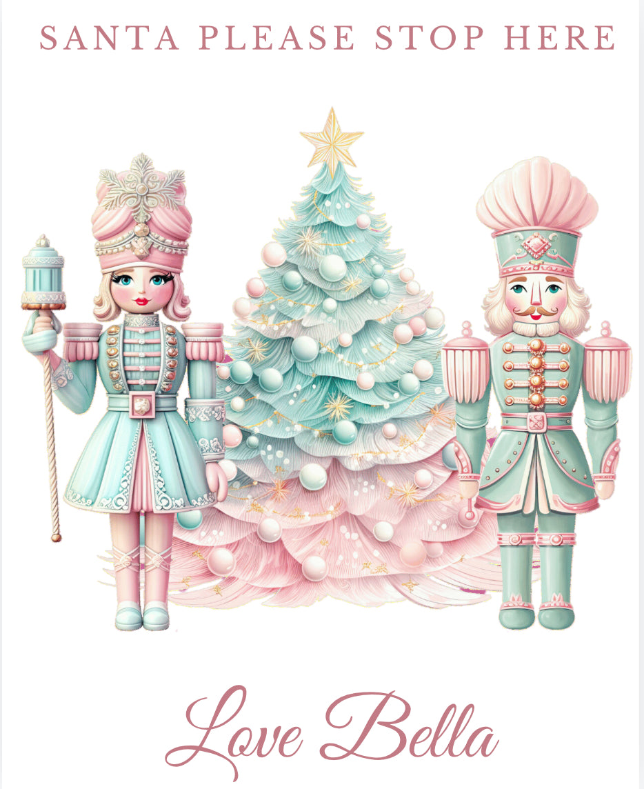 UV Santa Please Stop Here - Pastel Nutcracker