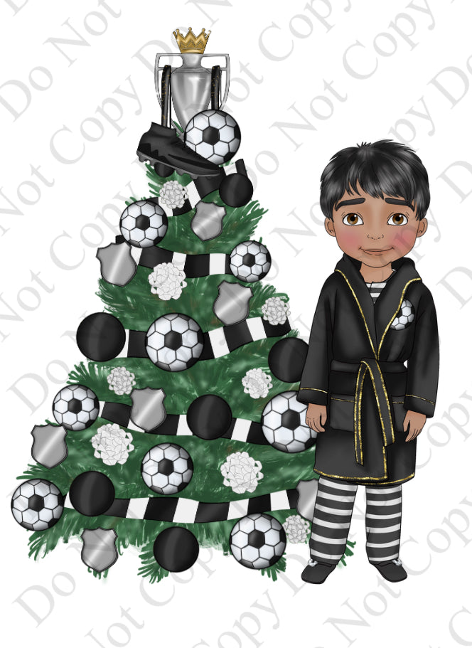 UV - Teen Boy Black and White Football with Tree Dolly