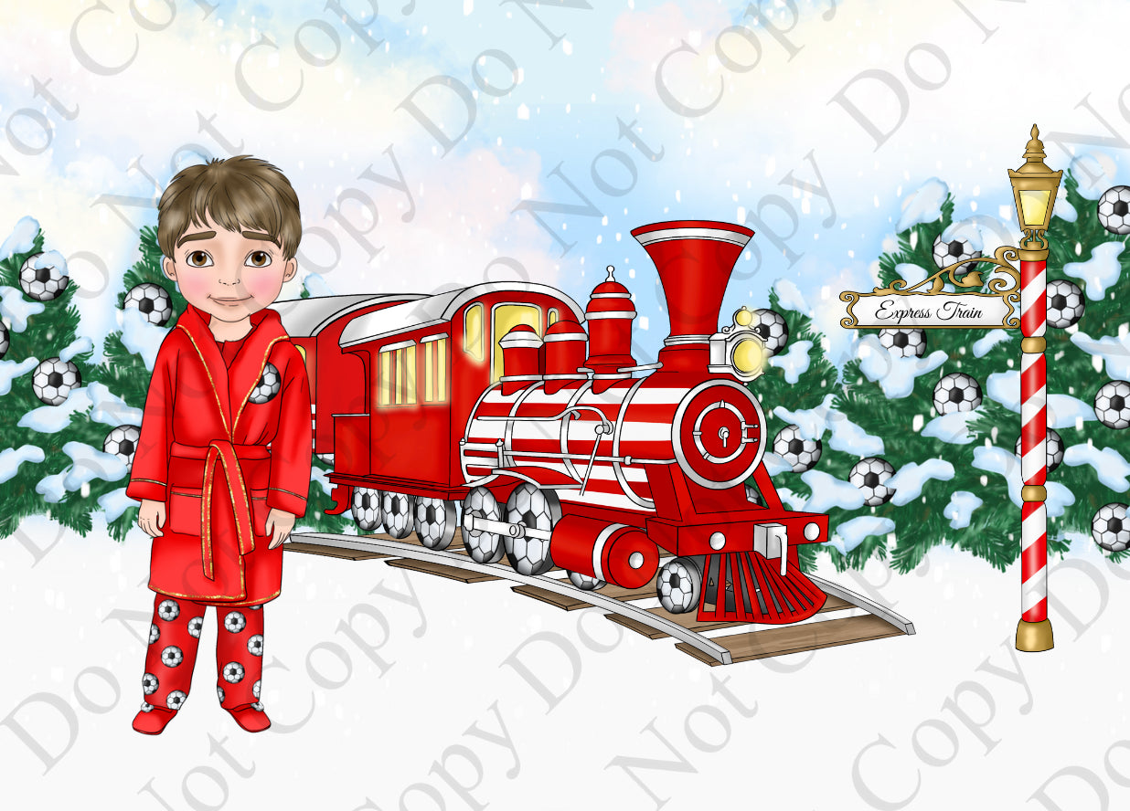 Dolly Gift Box - Boy Red Football Train (Name Optional)