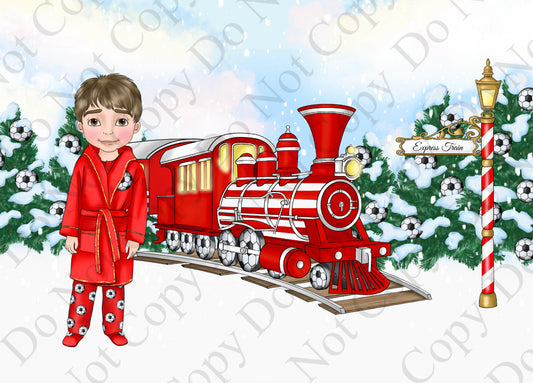 Dolly Gift Box - Boy Red Football Train (Name Optional)