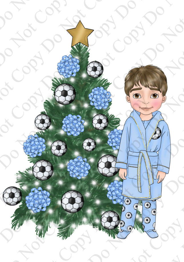 DTF Fabric - Teen Boy Red Football with Tree Dolly