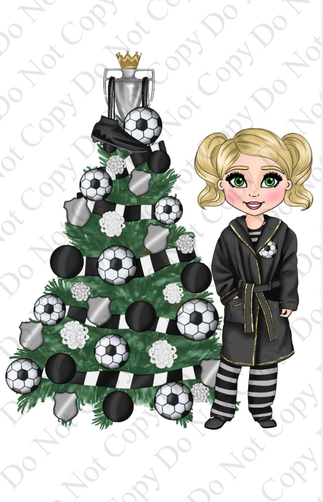 UV - Girl Black and White Football with Tree Dolly