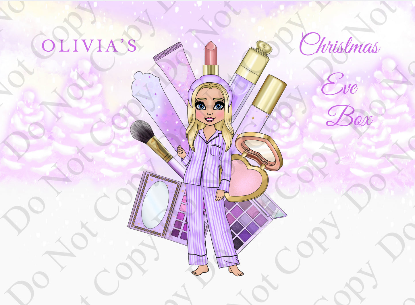 Dolly Gift Box - Purple Female with Snow Background (Name Optional)